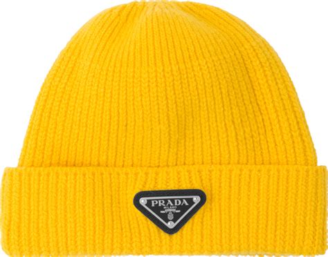 yellow prada beanie